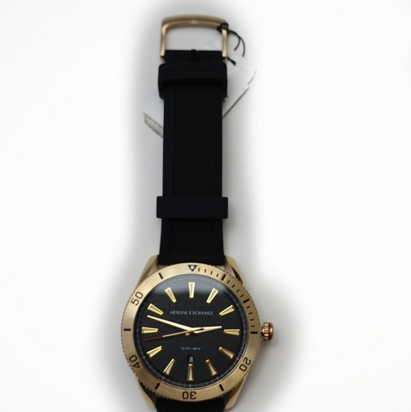 ARMANI EXCHANGE BLACK SILICONE WATCH - Picture 10 of 10